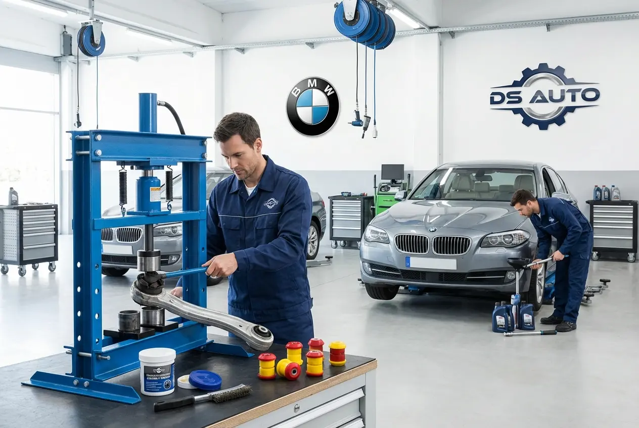 Замена сайлентблоков передних рычагов BMW в автосервисе «DS Auto» в Жуковском
