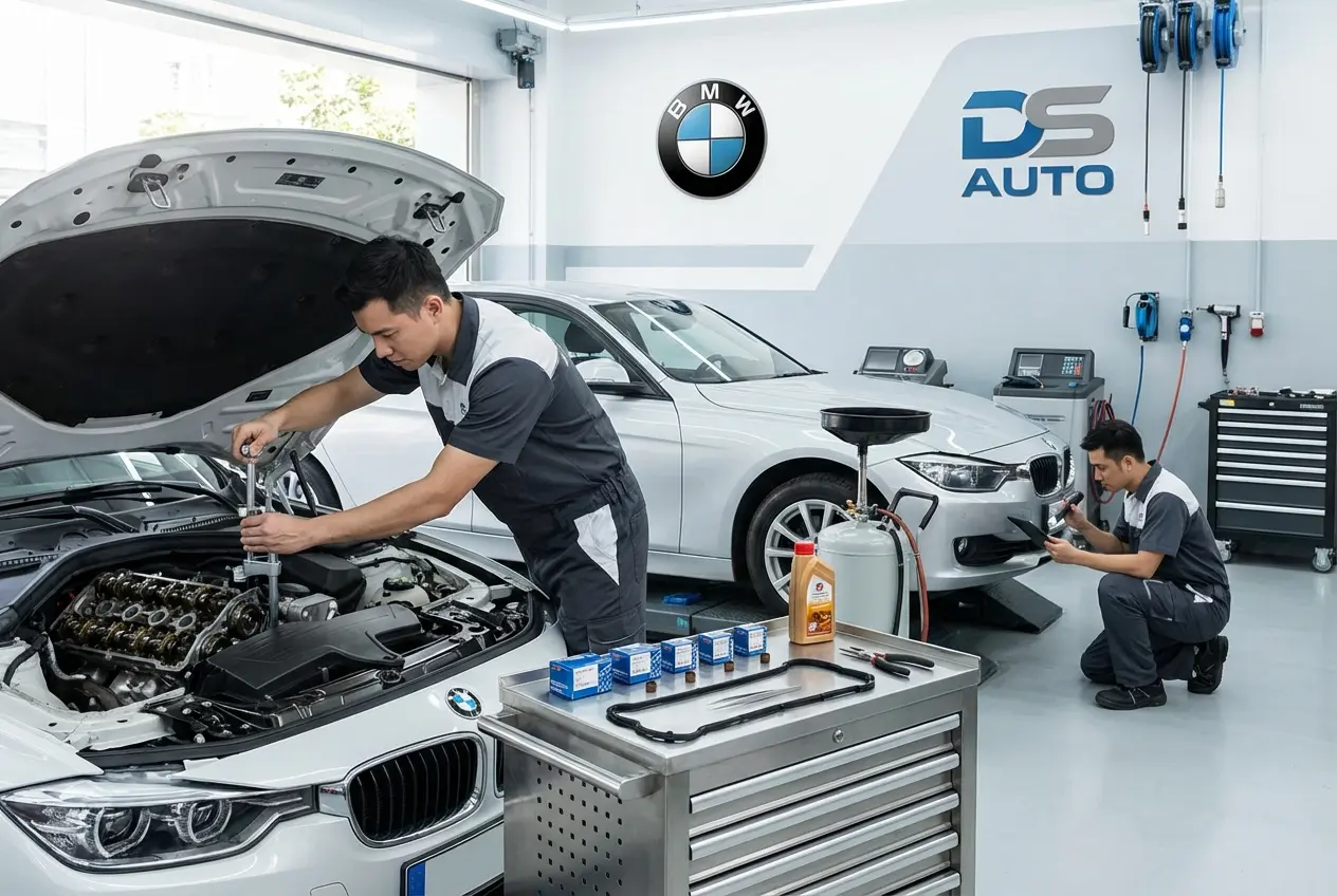 Замена маслосъемных колпачков на двигателе BMW в автосервисе DS Auto в Жуковском
